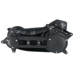 PartzBiz HD 58-946 - Black Ultima 3.35‚” Open Drag Race Style Belt Drive Harley Primary Harley Softail