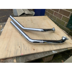 PartzBiz HD 60-204 - ระบบท่อไอเสีย Ultima Chrome Drag Pipes 2‚” 40‚” Harley Shovelhead Custom 1970-83