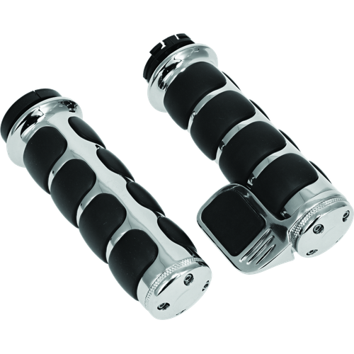 PartzBiz HD: 3455170-Kuryakyn Chrome Rubber Soft ISO Cable Grips Contoured Throttle Boss Harley 82-18