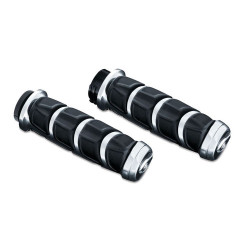 PartzBiz HD 6350 - Kuryakyn Chrome Kinetic Hand Grips Dual Cable Throttle ยาง Harley XL Softail PartzBiz HD 6350 - Kuryakyn Chrome Kinetic Hand Grips Dual Cable Throttle ยาง Harley XL Softail