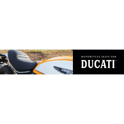 PartzBiz HD 75027 - Mustang One Piece Tuck & Roll Stitching Seat Black Ducati Scrambler 2015-2017