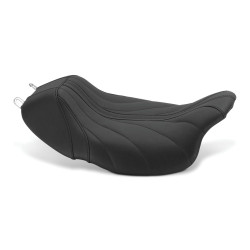 PartzBiz HD 75059AB - Mustang Black Revere Journey Solo Seat Gravity Red Stitch Harley 08-20 Touring