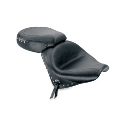 PartzBiz HD 75906 - เบาะ Mustang Two Piece Wide Touring สีดำ ประดับโครเมียม Honda VTX1300R,S,T