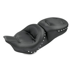PartzBiz HD 76037 - Mustang Smooth One Piece Seat Regal Chrome Studs 08-2020 Harley Touring PartzBiz HD 76037 - Mustang Smooth One Piece Seat Regal Chrome Studs 08-2020 Harley Touring