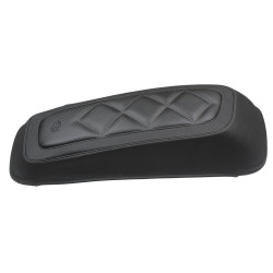 PartzBiz HD 77625 - Mustang Saddlebag Plain Black Lid Covers Black Stitching 14-21 Harley Touring