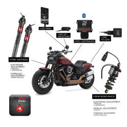 PartzBiz HD 782815 - Bitubo Electronic Digital DigiShox Suspension Shocks Kit Harley Softail FXFB 18+