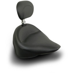PartzBiz HD 79121 - Mustang Wide Vintage Solo Seat พร้อมพนักพิงคนขับ 2000-2006 Harley Softail 79121