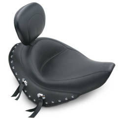 PartzBiz HD 79530 - พนักพิงเบาะคนขับ Mustang Wide Touring Vintage Solo Seat สำหรับ Harley Softail 200