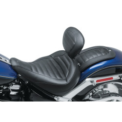 PartzBiz HD 79770 - Mustang Black Standard Touring Solo พนักพิงเบาะหน้า Harley Fat Boy FLFB 18+