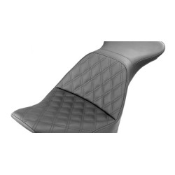 PartzBiz HD 806-15-029LS - Saddlemen Black Explorer Lattice Stitch LS 2 เบาะนั่ง Harley Softail 06-17 FLSTN