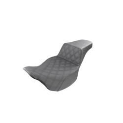 PartzBiz HD 808-07B-172 - Saddlemen Black Front Lattice Stitch Step 2 ขึ้นเบาะ Harley 08-20 Touring Dresser