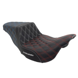 PartzBiz HD 808-07B-175-USALS-GRIP-BLKCARBON - Saddlemen ACM USA Lattice Stitch Carbon Gripper เบาะนั่งแบบก้าวขึ้น Harley Touring 08+