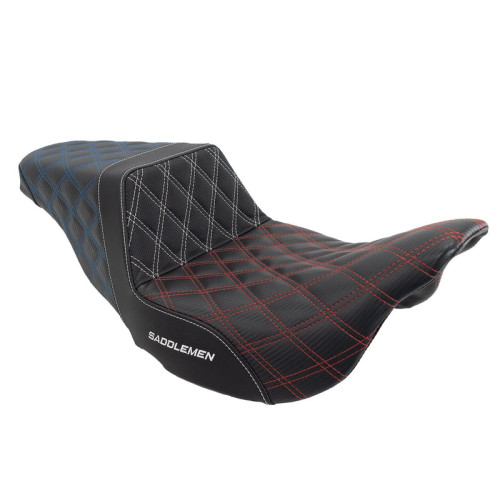 PartzBiz HD: 3475088-Saddlemen ACM USA Lattice Stitch Carbon Gripper เบาะนั่งแบบก้าวขึ้น Harley Touring 08+ PartzBiz HD: 3475088-Saddlemen ACM USA Lattice Stitch Carbon Gripper เบาะนั่งแบบก้าวขึ้น Harley Touring 08+