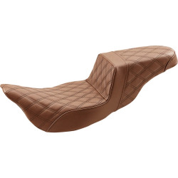 PartzBiz HD 808-07B-175BR - Saddlemen Brown Full Lattice Stitch Step 2 ขึ้นเบาะ Harley 08-20 Touring Dresser