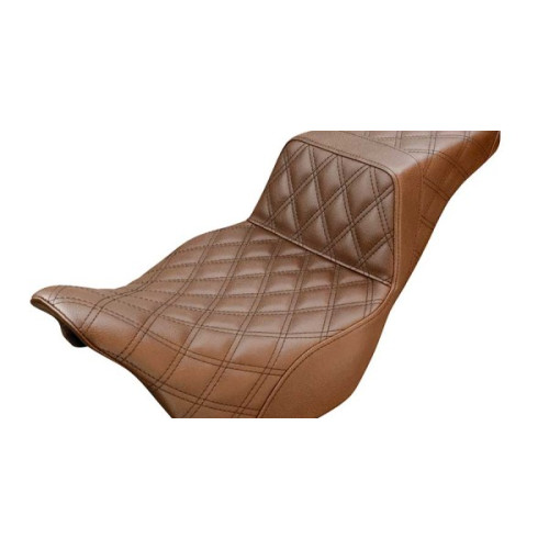 PartzBiz HD: 3475559-Saddlemen Brown Lattice Stitch Extended Reach Step 2 Up Seat Harley Touring 08+ PartzBiz HD: 3475559-Saddlemen Brown Lattice Stitch Extended Reach Step 2 Up Seat Harley Touring 08+