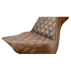 PartzBiz HD 818-27-172BR - Saddlemen Step Up Brown 2 Up Lattice Stitch Seat Harley Softail Fat Boy FLFB 18+