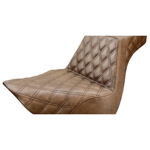 PartzBiz HD: 3467012-Saddlemen Step Up Brown 2 Up Lattice Stitch Seat Harley Softail Fat Boy FLFB 18+