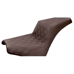 PartzBiz HD 818-30-172BR - Saddlemen Brown Step 2 เบาะหน้าแบบ Lattice Stitch Harley Softail 18+ FXBB FXST
