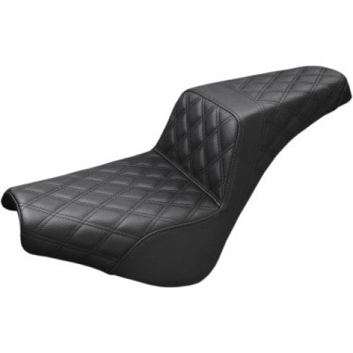 PartzBiz HD: 3472053-Saddlemen Black Step 2 Up Lattice Stitch Seat Harley Softail 18+ Street Bob FXST