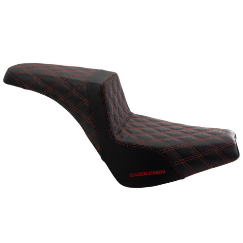 PartzBiz HD: 3475191-Saddlemen Step 2 Up Red Lattice Stitch Seat Harley Softail 18+ Street Bob FXST