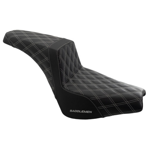 PartzBiz HD: 3475193-Saddlemen Step 2 Up Silver Lattice Stitch Seat 2018+ Harley Street Bob FXST