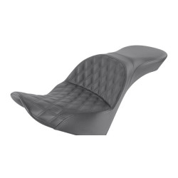 PartzBiz HD 818-33-029LS - Saddlemen Black Explorer Lattice Stitch 2 Up Gel Core LS Seat Harley Softail 18+