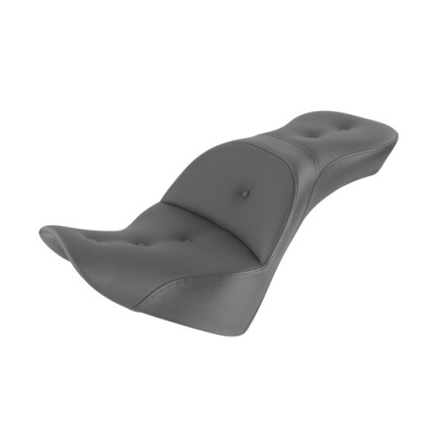PartzBiz HD: 3474842-Saddlemen Black Explorer Road Sofa Pillow Top 2 Up RS Seat Harley Softail 18-20