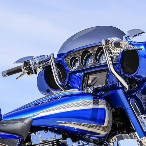 PartzBiz HD: 3461784-Yaffe Wired 8” Chrome Monkey Bagger Ape Hangers Bars Handlebars Harley Touring BW
