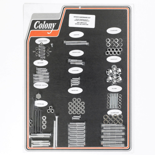 PartzBiz HD: 3449293-Colony Stock Complete Engine Hardware Bolt Chrome Set Kit Harley Ironhead XLCH PartzBiz HD: 3449293-Colony Stock Complete Engine Hardware Bolt Chrome Set Kit Harley Ironhead XLCH