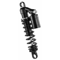 PartzBiz HD 890-01007 - 14‚” Racing Bros ระบบกันสะเทือน Black Remote Reservoir Piggy Back Shocks Harley Dyna