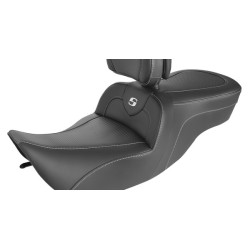 PartzBiz HD 897-06-185BR - Saddlemen Roadsofa Carbon Fiber Seat w/ Backrest Harley Touring 1997-07 PartzBiz HD 897-06-185BR - Saddlemen Roadsofa Carbon Fiber Seat w/ Backrest Harley Touring 1997-07