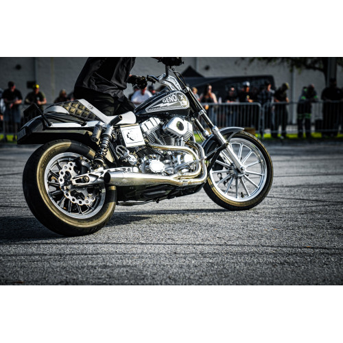 PartzBiz HD: 3459148-Sawicki Speed Shop Brushed Stainless Steel 2 Into 1 Exhaust Pipe Harley Dyna FXD PartzBiz HD: 3459148-Sawicki Speed Shop Brushed Stainless Steel 2 Into 1 Exhaust Pipe Harley Dyna FXD