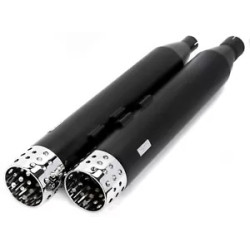 PartzBiz HD ACMCHS17B - 4” Black Swiss Cheese Slip-On Mufflers Exhaust Pipes 2017-2020 Harley Touring PartzBiz HD ACMCHS17B - 4” Black Swiss Cheese Slip-On Mufflers Exhaust Pipes 2017-2020 Harley Touring