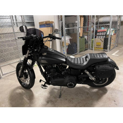 PartzBiz HD ACMMXFP-BLK - ACM อลูมิเนียมสีดำ MX ที่วางเท้าสำหรับรถจักรยานยนต์ Harley Dyna Sportster Softail