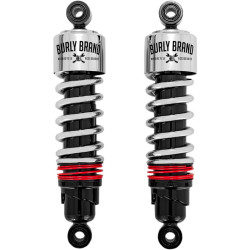 PartzBiz HD B28-1204 - Burly ยี่ห้อ B28-1204 Chrome 11.5 ” Slammer Plus ลดแรงกระแทก Harley FLH 80-Up 1310-1965 13101965 FLH FLT FLHT FLHX FLTR electra road street glide king tour ที่ดีที่สุดสำหรับประสิทธิภาพติดตั้ง bolt on