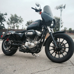 PartzBiz HD B28-1251 - Burly Brand Black 13 Stiletto Lifted Shocks Harley Sportster Café Scrambler 86Up