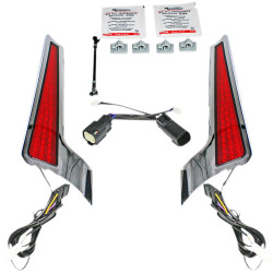 PartzBiz HD CD-FASCIA-HD-RC - Chrome Fascia Led Light Panels w/Red Lens PartzBiz HD CD-FASCIA-HD-RC - Chrome Fascia Led Light Panels w/Red Lens