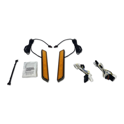 PartzBiz HD: -Custom Dynamics LED Front Fork Lightz Amber Lens Black Harley FLH/T 97-13 CD-FORK-BCM-AB 2040-2655 20402655 electra road street glide king tri trike touring best for buy