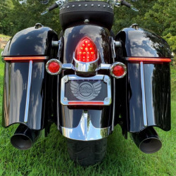 PartzBiz HD CD-INDBAG-SWN-R - Custom Dynamics Red Low Profile Bagz Saddle Bag Lights Indian Touring 19-20