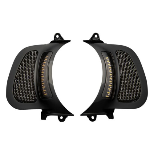 PartzBiz HD: -Custom Dynamics Black Vent Insert w/ LED Lights Harley Road Glide FLTR 15-Up PartzBiz HD: -Custom Dynamics Black Vent Insert w/ LED Lights Harley Road Glide FLTR 15-Up