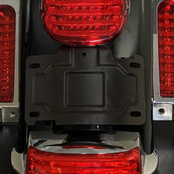 PartzBiz HD CD-TLLP-KIT-B - Custom Dynamics CD-TLLP-KIT Black License Plate Relocation Kit Harley Touring 14-20 2030-1521 20301521 best for replacement harley part electra road street glide king ultra aftermarket holder frame tour pak