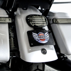 PartzBiz HD CD-TLLP-KIT-C - Custom Dynamics CD-TLLP-KIT-C Chrome License Plate Relocation Kit Harley Touring 14-20 2030-1522 20301522 best for replacement harley part electra road street glide king ultra aftermarket holder frame tour pak