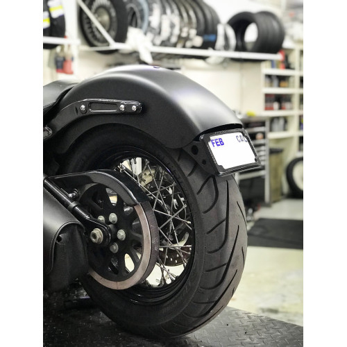 PartzBiz HD: 3471836-Cycle Vision Black Curved License Plate Holder Mount Harley M8 Softail FLSL FXBB