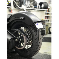 PartzBiz HD CV4655B - Cycle Vision Black Curved License Plate Frame Slick LED Harley 12+ Softail Slim