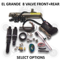 PartzBiz HD DA-HT06 - Dirty Air EL GRANDE 8-Valve ระบบกันสะเทือนแบบถุงลมด้านหน้าด้านหลังแบบเร็ว Harley Touring 80+