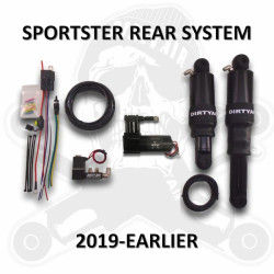 PartzBiz HD DA-HXLR01 - Dirty Air อลูมิเนียมด้านหลังสีดำ Air Ride Shocks ระบบกันสะเทือน Harley Sportster XL PartzBiz HD DA-HXLR01 - Dirty Air อลูมิเนียมด้านหลังสีดำ Air Ride Shocks ระบบกันสะเทือน Harley Sportster XL