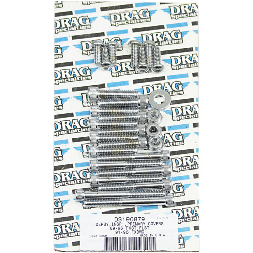 PartzBiz HD: 3488848-Drag Trans Primary Bolt Set Kit Chrome Knurled Socket Harley Softail Dyna 89-98 PartzBiz HD: 3488848-Drag Trans Primary Bolt Set Kit Chrome Knurled Socket Harley Softail Dyna 89-98