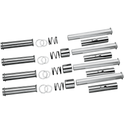 PartzBiz HD DS-193760 - Drag Pushrod Tube Kit แพคเกจ Chrome Harley Big Twin 66-79 Shovelhead