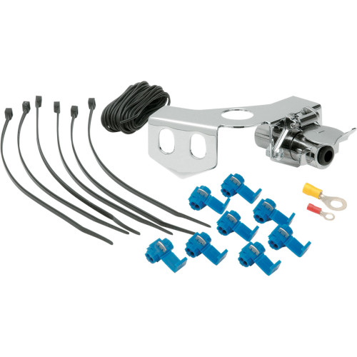 PartzBiz HD: 3447668-Chrome Ball Mount Trailer Hitch Rear 12V Receptacle Kit Harley Touring Softail