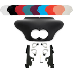 PartzBiz HD DS23200084 + DS23300092 +Windshield - Memphis Shades Batwing Fairing Black Trigger Lock Mount Shield Dyna FXDF Fat Bob | MEM7161 และ MEB8968